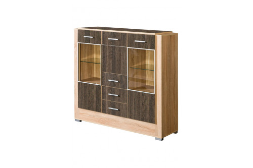 Maxima™ - Carmelo Arusha and Sonoma Oak Glass Cabinet