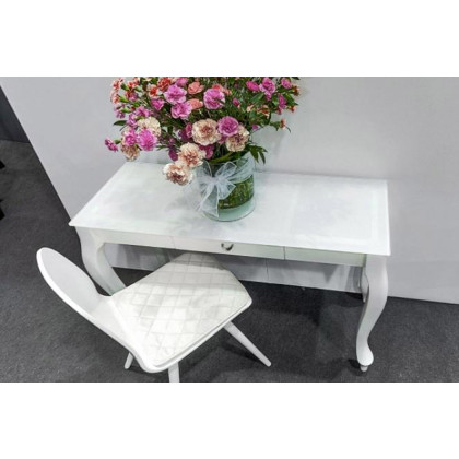 Maxima - Retro Glass Top Console Table in Tempered Glass/Natural Beech