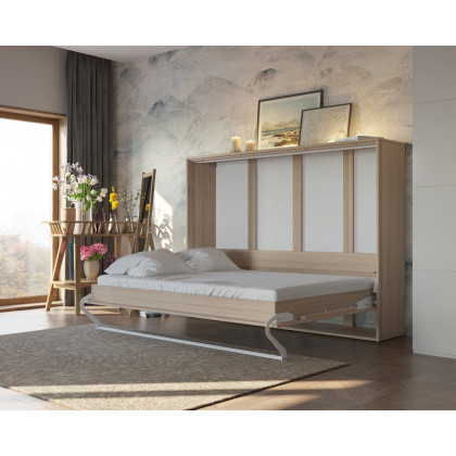 Maxima Brescia Horizontal Bed with Mattress - Sonoma Oak, Full XL Size