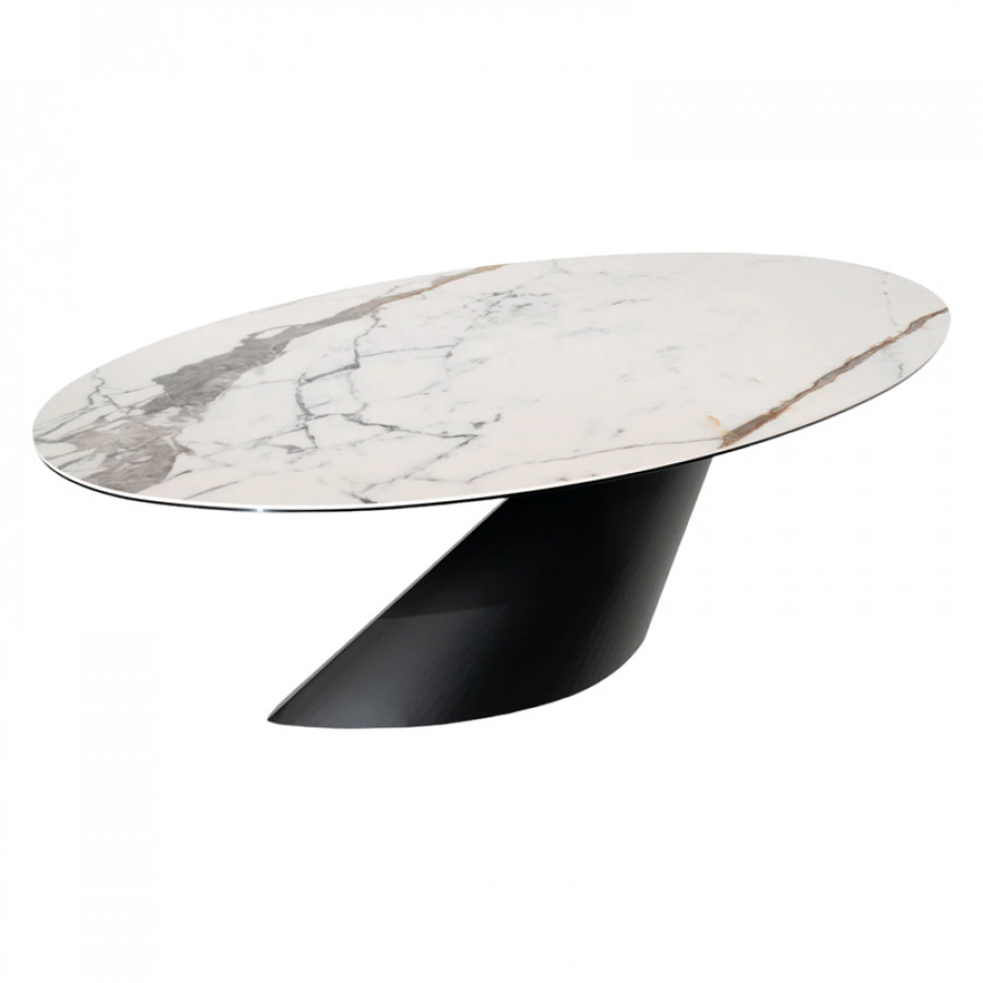 Maxima - Leonadro Dining Table with Ceramic Top and Steel Base