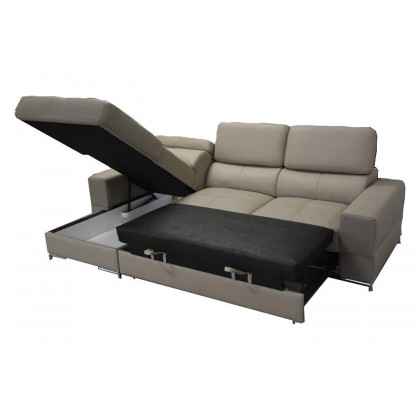 Maxima - Bazalt Natural Leather Sleeper Sectional