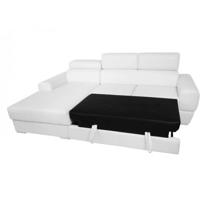 Maxima Vento Sleeper Sectional - White, Left Corner