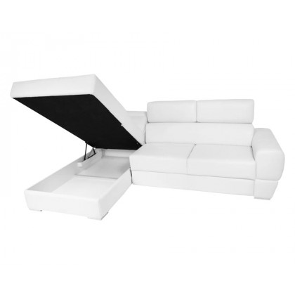 Maxima Vento Sleeper Sectional - White, Left Corner