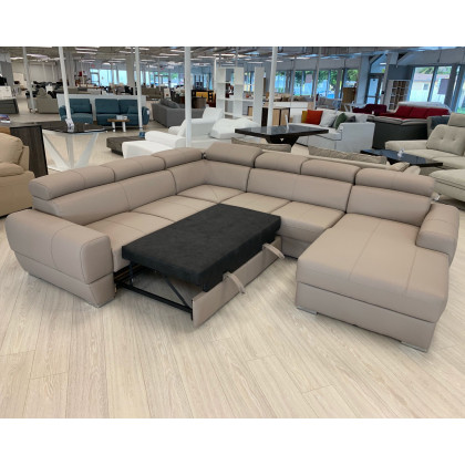 Maxima Vento Large Sleeper Sectional - Gray, Right Corner