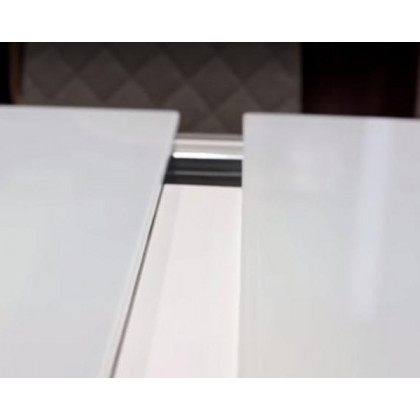 Maxima Bresso Glass Top Dining Table with Extension - White