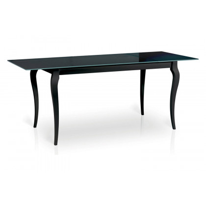 Maxima Bresso Glass Top Dining Table with Extension - Black