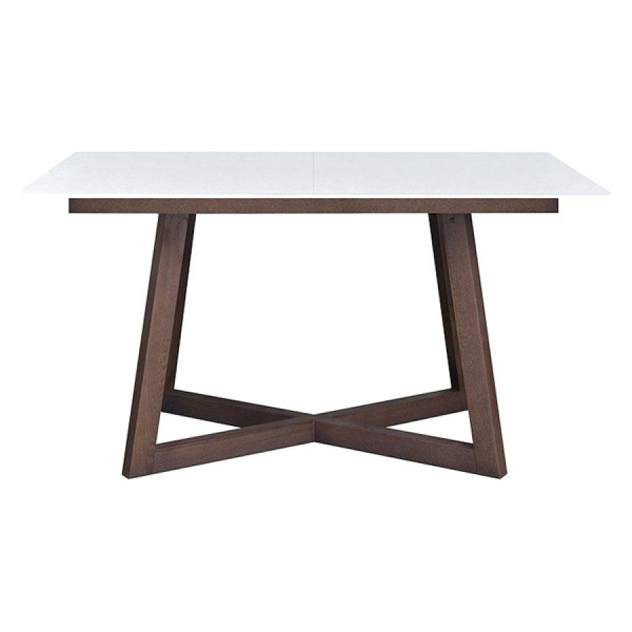 Maxima Brish Glass Top Dining Table with Extension - White Glass