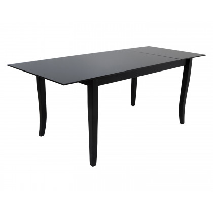 Maxima Finezja Glass Top Dining Table with Extension - Black