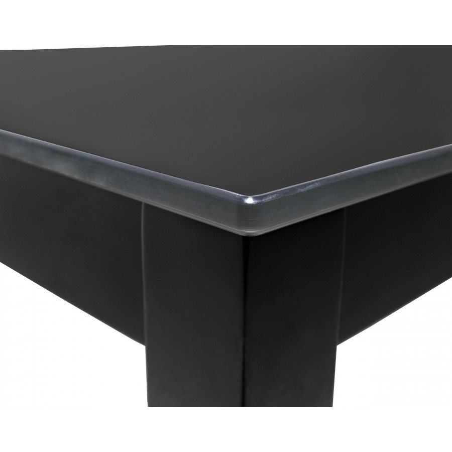 Maxima Finezja Glass Top Dining Table with Extension - Black