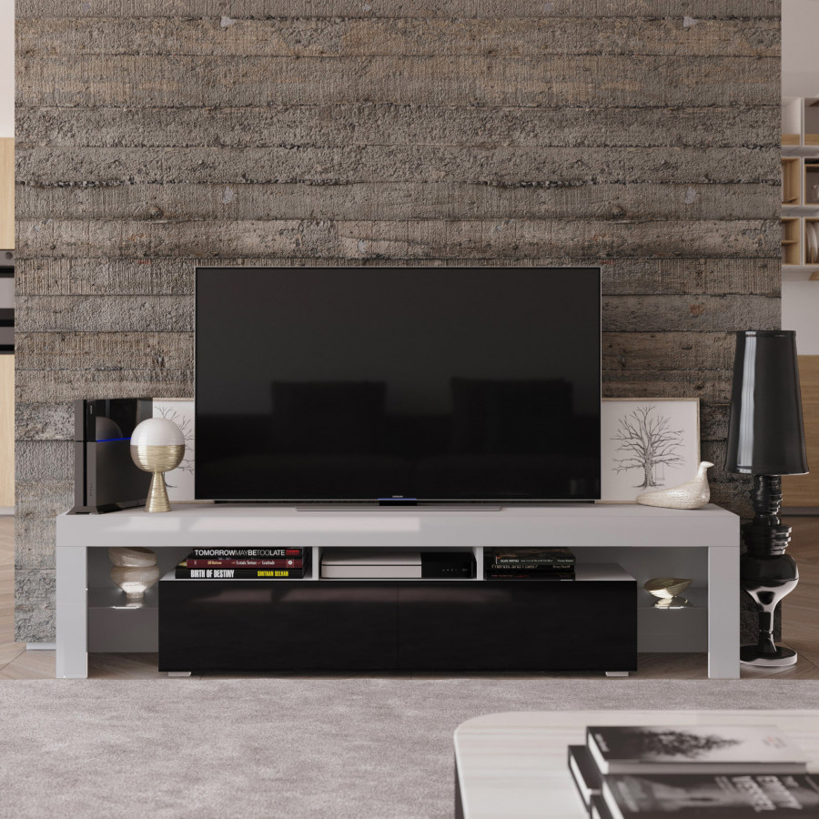 Maxima Reva 190 TV Stand - White/Gray, 74.8"