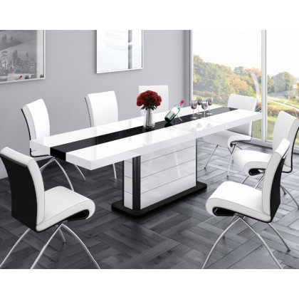 Maxima - Pianosa White Gloss Dining Table with Extension in White Gloss