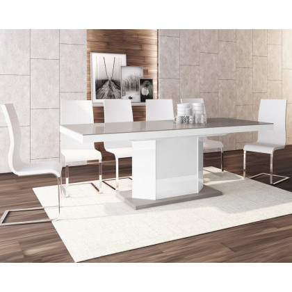 Maxima Amigo Storage Dining Table - Cappuccino/White