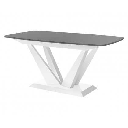 Maxima Fetto Dining Set with 6 Chairs - Gray/White Table/White Chairs