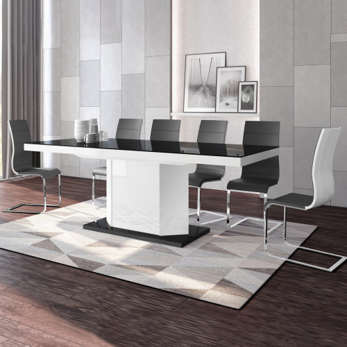 Maxima Diego Dining Set - Black/White