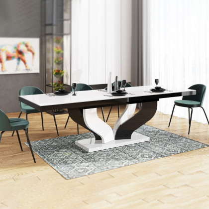 Maxima Viva Extendable Dining Table - White/Black