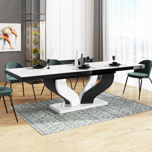 Maxima Aviva Dining Table with 6 Chairs - Green/Black/White