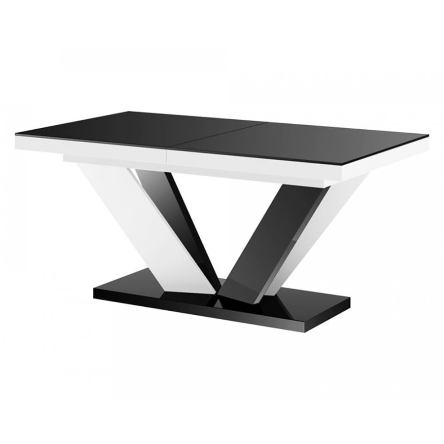 Maxima Aviv Extendable Dining Table - Black/White