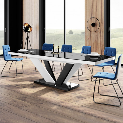 Maxima Aviv Extendable Dining Table - White/Black