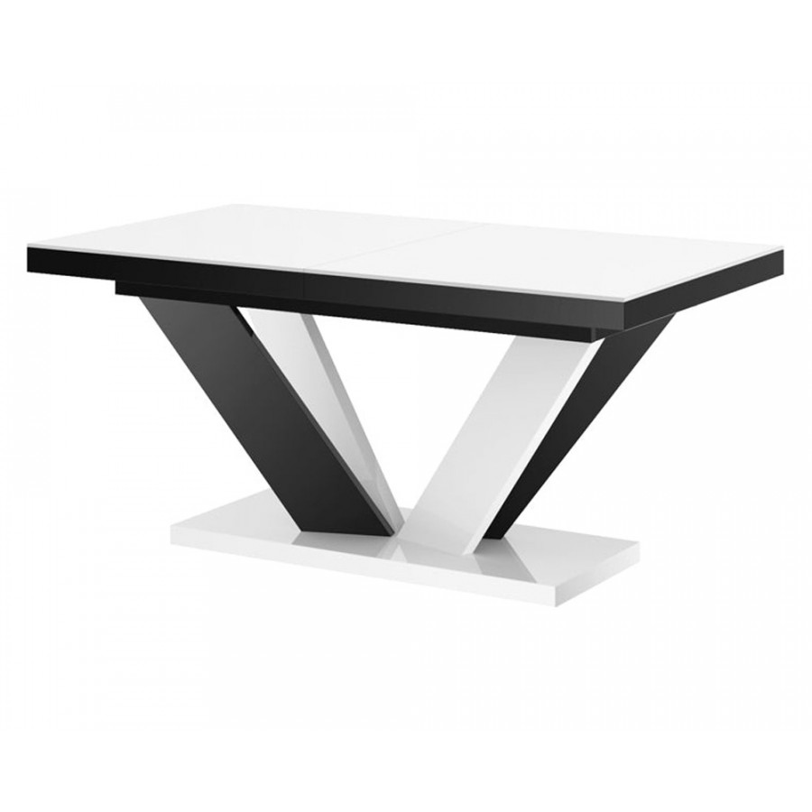 Maxima Aviv Extendable Dining Table - White/Black