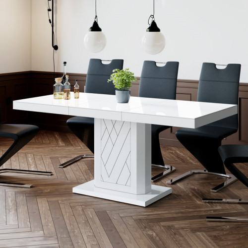 Maxima Iva Dining Set - White/White/Black