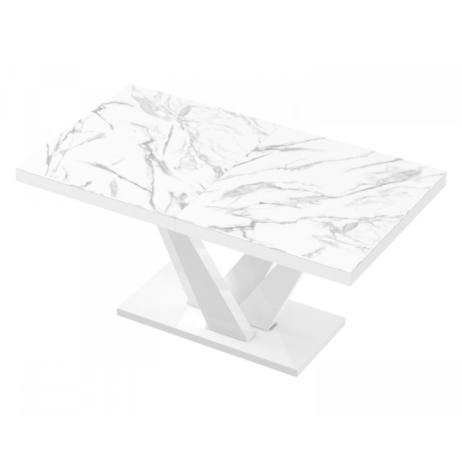 Maxima Chara Dining Table - Marble/White