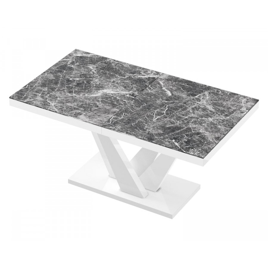 Maxima Chara Dining Table - Dark Venatino/White