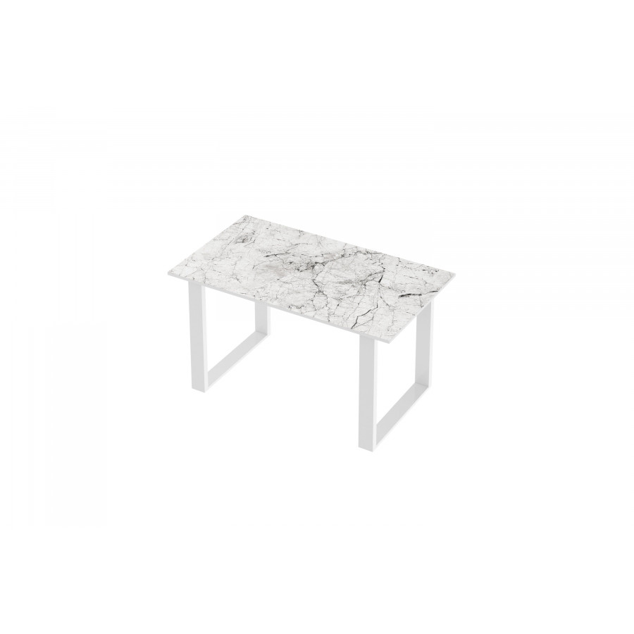 Maxima Nota Dining Table - Marble/White