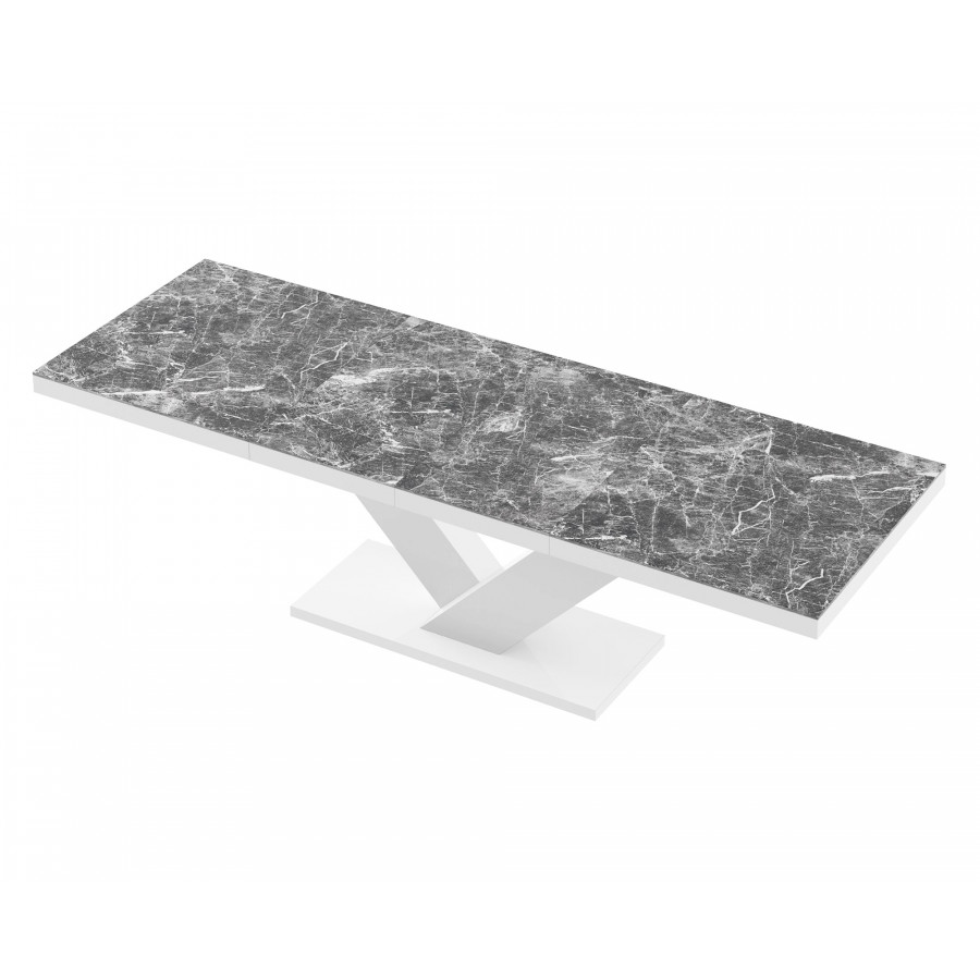 Maxima Victoria Dining Table with 2 Extension for up to 10 People - Dark Venatino/White