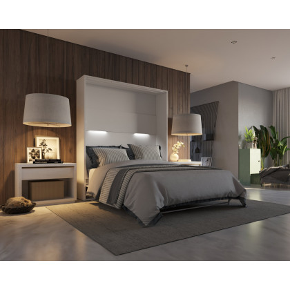 Maxima Murphy Vertical Bed with LED - White/Gray, Queen Size