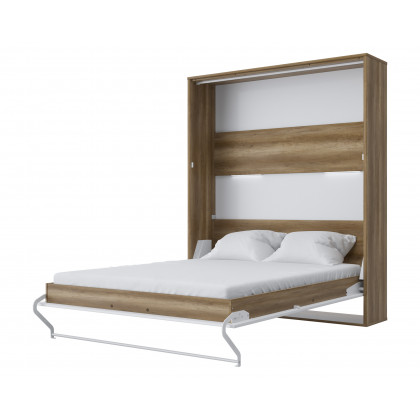 Maxima Murphy Vertical Bed with LED - Oak Country/White, Queen Size