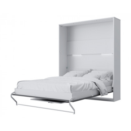 Maxima Inverto Murphy Vertical Bed with Desk - Gray/White, Queen Size
