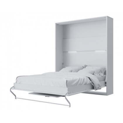 Maxima Inverto Murphy Vertical Bed with Desk - White, Queen Size