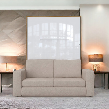 Maxima Murphy Vertical Bed with Sofa - Beige, Full XL Size