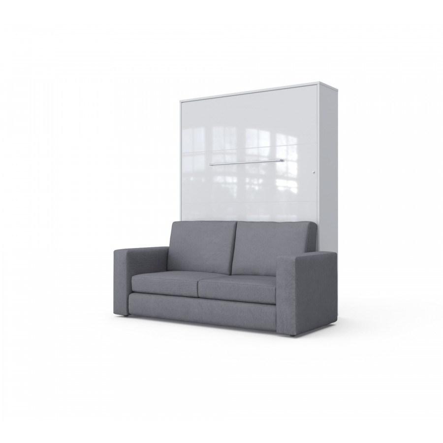 Maxima Inverto Murphy Vertical Bed with Sofa - White/Gray, Full XL Size