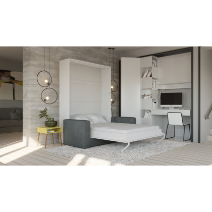 Maxima Murphy Vertical Bed with Sofa - Gray, Full XL Size
