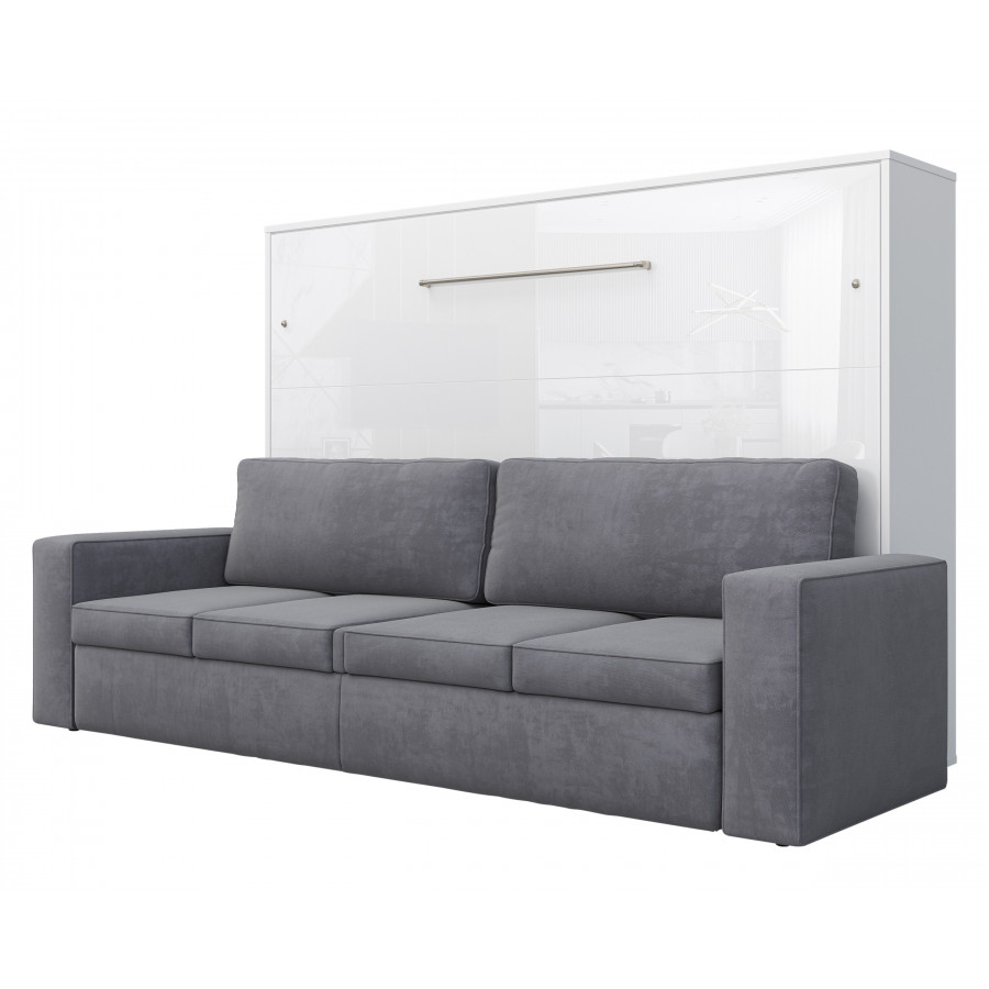 Maxima Inverto Murphy Horizontal Bed with Sofa - White/Gray, Full XL Size