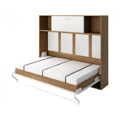 Maxima - Inverto Murphy Horizontal Wall Bed with Cabinet and Open Storage on Top