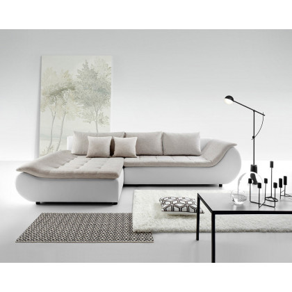 Maxima Ingrid Sectional Sleeper Sofa - White/Beige, Right Corner