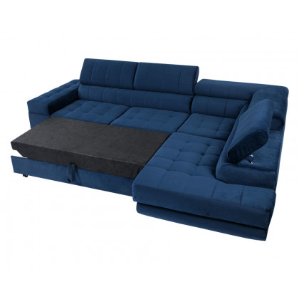 Maxima Andrea Sectional Sleeper Sofa - Blue, Left Corner
