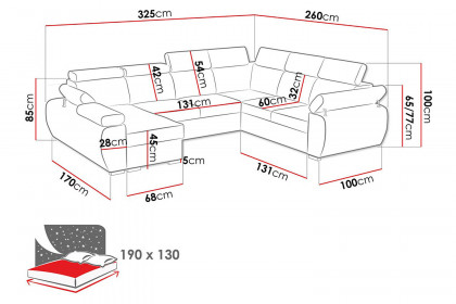 Maxima™ - Dante Sectional Sleeper Sofa