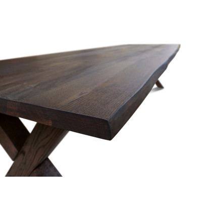 Maxima Castle-X Long Dining Table - Dark Wood