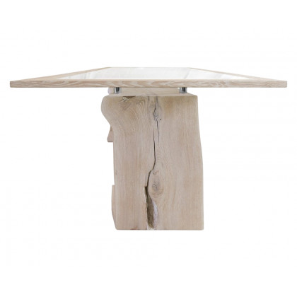 Maxima - Zorg-W Dining Table in Light Wood/Clear