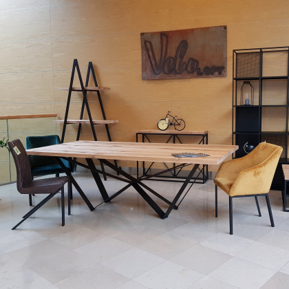 Maxima - Lyle Oak Wood Dining Table in Oak Wood/Metal
