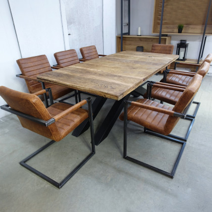 Maxima - Otto Oak Wood Dining Table in Oak Wood/Metal