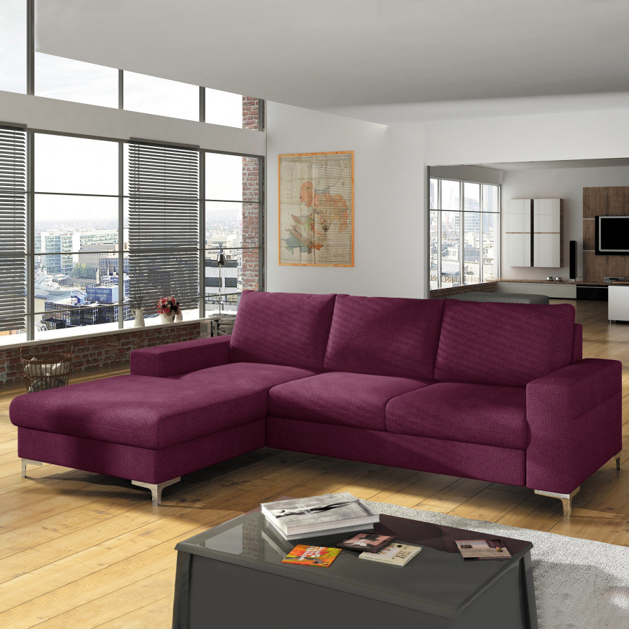 Maxima Lens Sleeper Sectional - Cherry, Left Corner