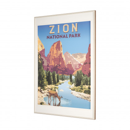 Mercana Zion National Park - Framed Art Print Matted under Glass (15277)