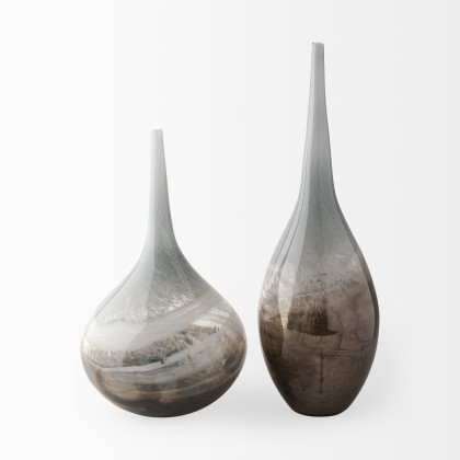 Mercana - Erie Vase in Gray/White, Glass