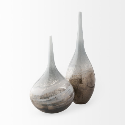 Mercana - Erie Vase in Gray/White, Glass
