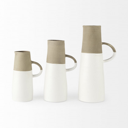 Mercana Garand Ceramic Jug - White/Natural, Medium