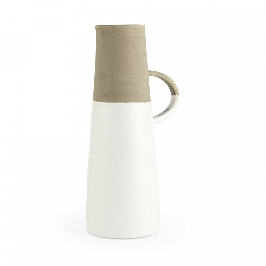 Mercana Garand Ceramic Jug - White/Natural, Large